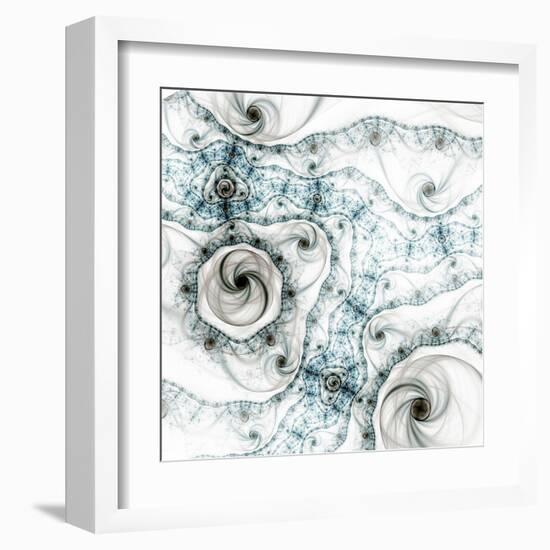 Dark Brown Fractal Flower-fbatista72-Framed Art Print