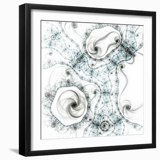 Dark Brown Fractal Flower-fbatista72-Framed Art Print