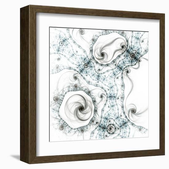 Dark Brown Fractal Flower-fbatista72-Framed Art Print