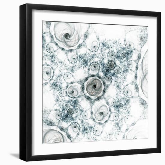 Dark Brown Fractal Flower-fbatista72-Framed Art Print