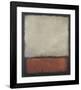 Dark Brown with Grey and Orange-Mark-Framed Art Print