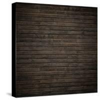Dark Brown Wood Panels.-Reinhold Leitner-Stretched Canvas