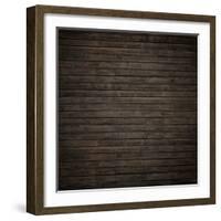 Dark Brown Wood Panels.-Reinhold Leitner-Framed Photographic Print