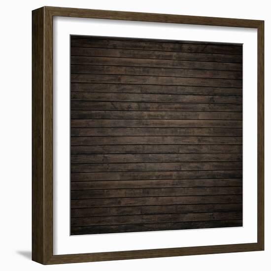 Dark Brown Wood Panels.-Reinhold Leitner-Framed Photographic Print