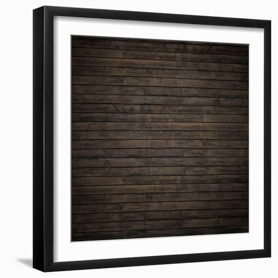 Dark Brown Wood Panels.-Reinhold Leitner-Framed Photographic Print