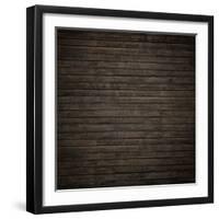 Dark Brown Wood Panels.-Reinhold Leitner-Framed Photographic Print