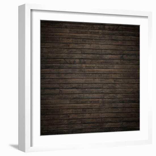 Dark Brown Wood Panels.-Reinhold Leitner-Framed Photographic Print