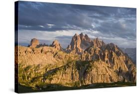 dark clouds over Cadini di Misurina, Dolomites, Italy-Michael Jaeschke-Stretched Canvas