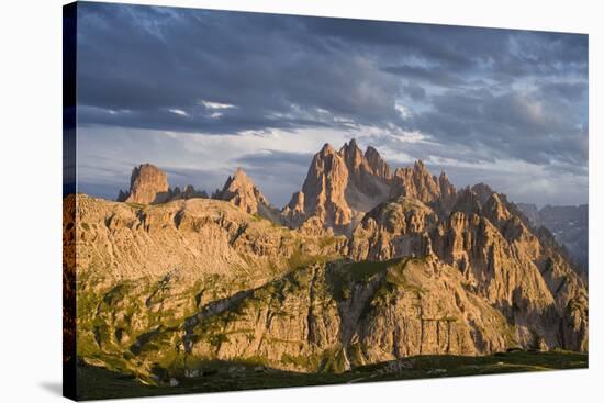 dark clouds over Cadini di Misurina, Dolomites, Italy-Michael Jaeschke-Stretched Canvas