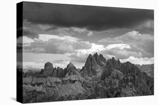 dark clouds over Cadini di Misurina, Dolomites, Italy-Michael Jaeschke-Stretched Canvas