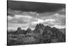 dark clouds over Cadini di Misurina, Dolomites, Italy-Michael Jaeschke-Stretched Canvas