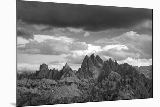 dark clouds over Cadini di Misurina, Dolomites, Italy-Michael Jaeschke-Mounted Photographic Print