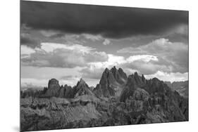 dark clouds over Cadini di Misurina, Dolomites, Italy-Michael Jaeschke-Mounted Photographic Print