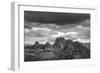dark clouds over Cadini di Misurina, Dolomites, Italy-Michael Jaeschke-Framed Photographic Print