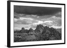 dark clouds over Cadini di Misurina, Dolomites, Italy-Michael Jaeschke-Framed Photographic Print