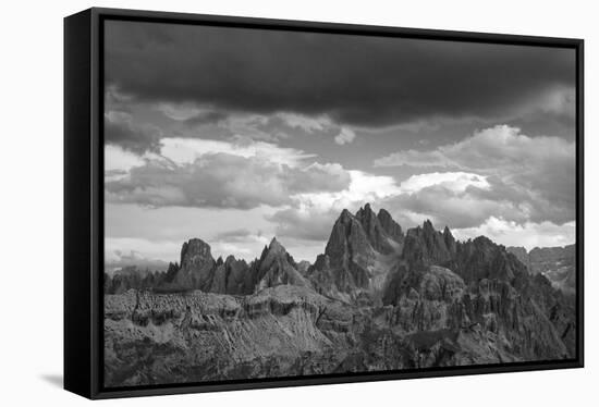 dark clouds over Cadini di Misurina, Dolomites, Italy-Michael Jaeschke-Framed Stretched Canvas