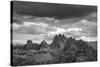 dark clouds over Cadini di Misurina, Dolomites, Italy-Michael Jaeschke-Stretched Canvas