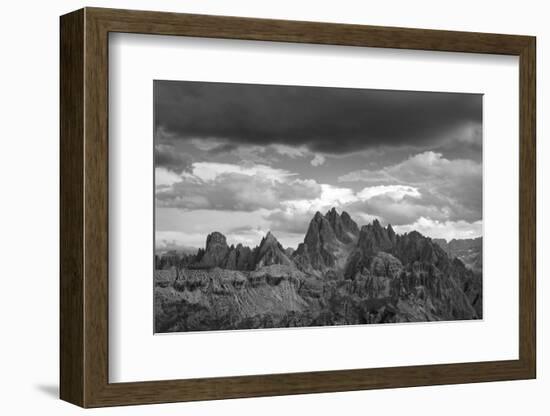 dark clouds over Cadini di Misurina, Dolomites, Italy-Michael Jaeschke-Framed Photographic Print