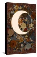 Dark Floral Lunar Eclipse-null-Stretched Canvas