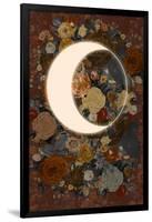 Dark Floral Lunar Eclipse-null-Framed Art Print