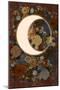 Dark Floral Lunar Eclipse-null-Mounted Art Print