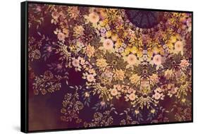 Dark Floral Mandala-null-Framed Stretched Canvas