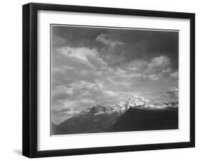 Dark Foreground And Clouds Mountains Highlighted "Heaven's Peak" Glacier NP Montana. 1933-1942-Ansel Adams-Framed Art Print