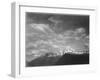 Dark Foreground And Clouds Mountains Highlighted "Heaven's Peak" Glacier NP Montana. 1933-1942-Ansel Adams-Framed Art Print