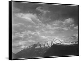 Dark Foreground And Clouds Mountains Highlighted "Heaven's Peak" Glacier NP Montana. 1933-1942-Ansel Adams-Framed Stretched Canvas