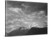 Dark Foreground And Clouds Mountains Highlighted "Heaven's Peak" Glacier NP Montana. 1933-1942-Ansel Adams-Stretched Canvas