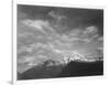 Dark Foreground And Clouds Mountains Highlighted "Heaven's Peak" Glacier NP Montana. 1933-1942-Ansel Adams-Framed Art Print