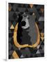 Dark Gold Triangular Bear-OnRei-Framed Art Print