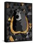 Dark Gold Triangular Bear-OnRei-Framed Stretched Canvas