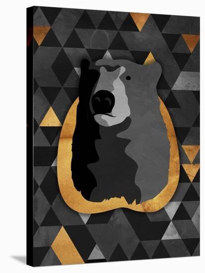 Dark Gold Triangular Bear-OnRei-Stretched Canvas