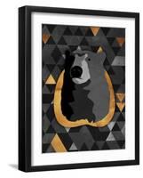 Dark Gold Triangular Bear-OnRei-Framed Art Print