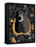 Dark Gold Triangular Bear-OnRei-Framed Stretched Canvas