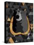 Dark Gold Triangular Bear-OnRei-Stretched Canvas