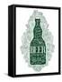 Dark Green Beer Bottle with Lettering on the Doodle Background. EPS 10 Vector Food and Drink Concep-ShevalierArt-Framed Stretched Canvas