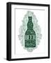 Dark Green Beer Bottle with Lettering on the Doodle Background. EPS 10 Vector Food and Drink Concep-ShevalierArt-Framed Art Print