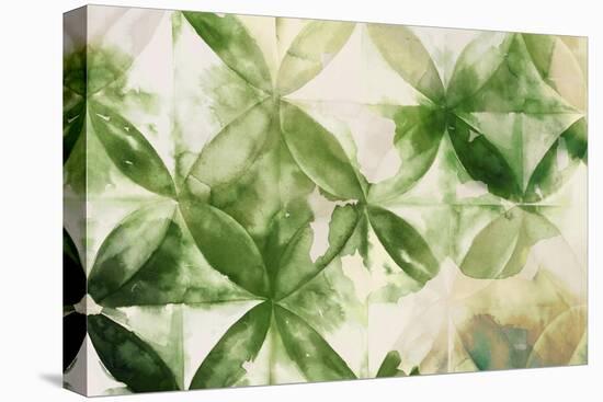 Dark Green Geometric-Eva Watts-Stretched Canvas