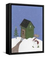 Dark Green Outhouse-Debbie McMaster-Framed Stretched Canvas