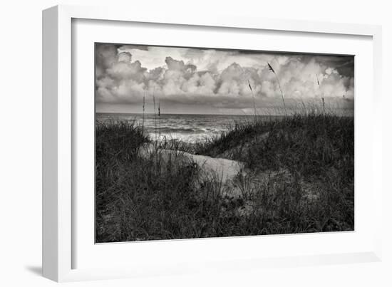 Dark Heavy Clouds Hang over the Dunes on a Beach on Hutchinson Island, Florida-Frances Gallogly-Framed Photographic Print
