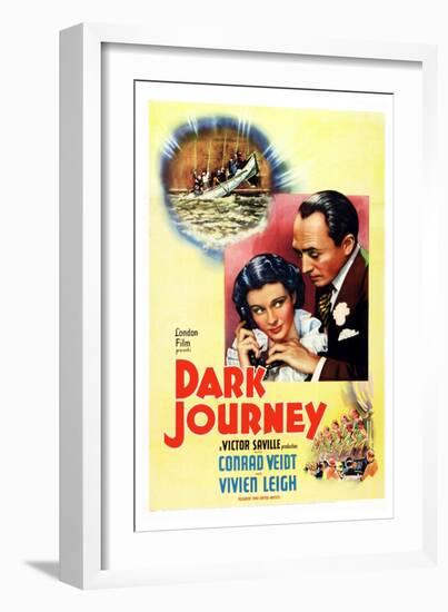 Dark Journey, Vivien Leigh, Conrad Veidt, 1937-null-Framed Art Print