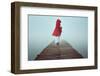 Dark Little Red Riding Hood in the Mist . Dream and Surreal Colors-CaptBlack76-Framed Photographic Print