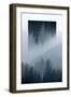 Dark Mountains Forest and Fog - Geometric Reflections Effect-byrdyak-Framed Photographic Print