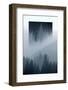 Dark Mountains Forest and Fog - Geometric Reflections Effect-byrdyak-Framed Photographic Print