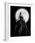 Dark Night Moon Girl With Black Dress-Angela Waye-Framed Photographic Print