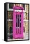 Dark Pink Phone Booth - In the Style of Oil Painting-Philippe Hugonnard-Framed Stretched Canvas