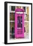 Dark Pink Phone Booth - In the Style of Oil Painting-Philippe Hugonnard-Framed Giclee Print