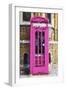 Dark Pink Phone Booth - In the Style of Oil Painting-Philippe Hugonnard-Framed Giclee Print